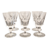 6 crystal glasses stamped Baccarat