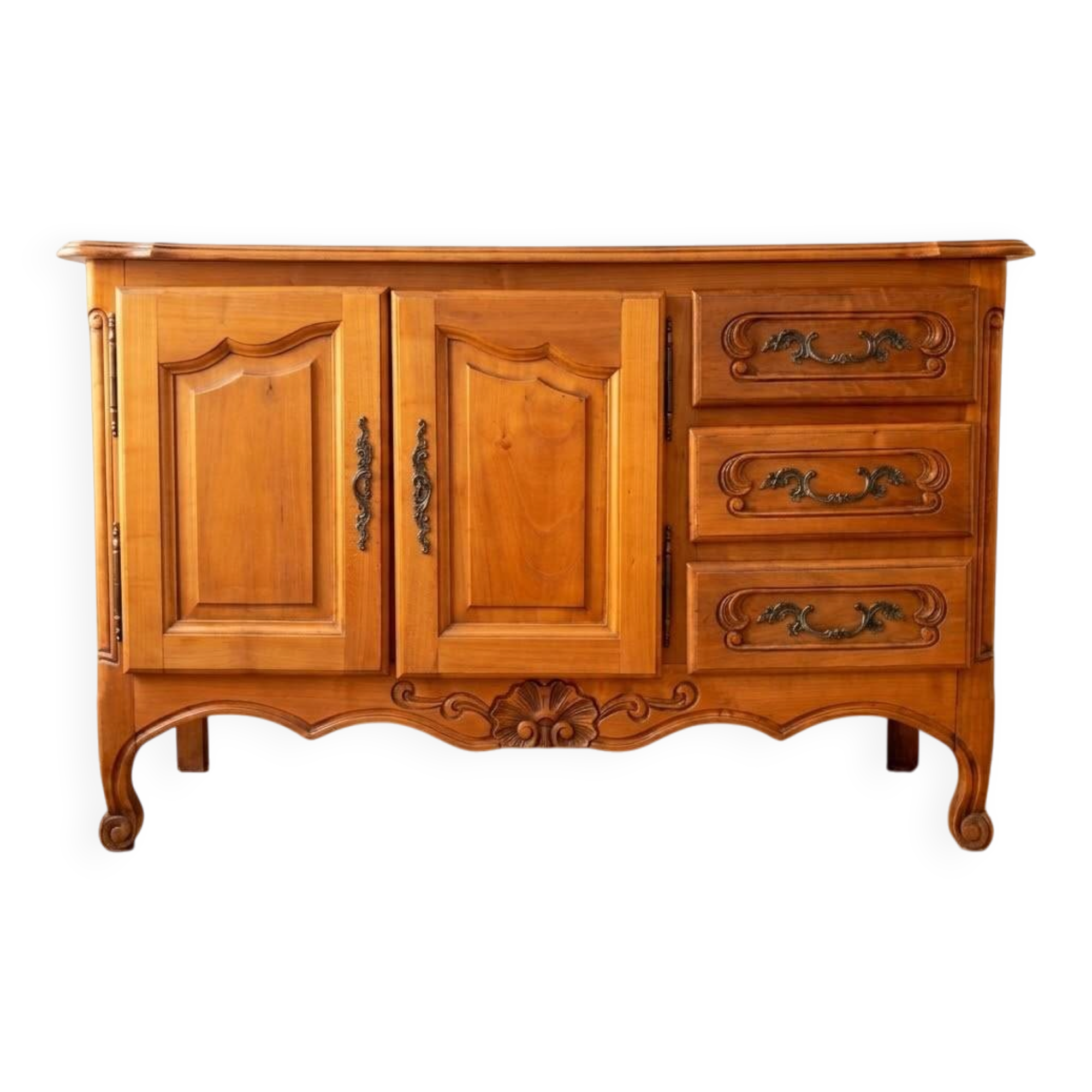 Louis XV style buffet in solid cherry wood.