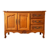 Buffet bas style Louis XV en merisier massif