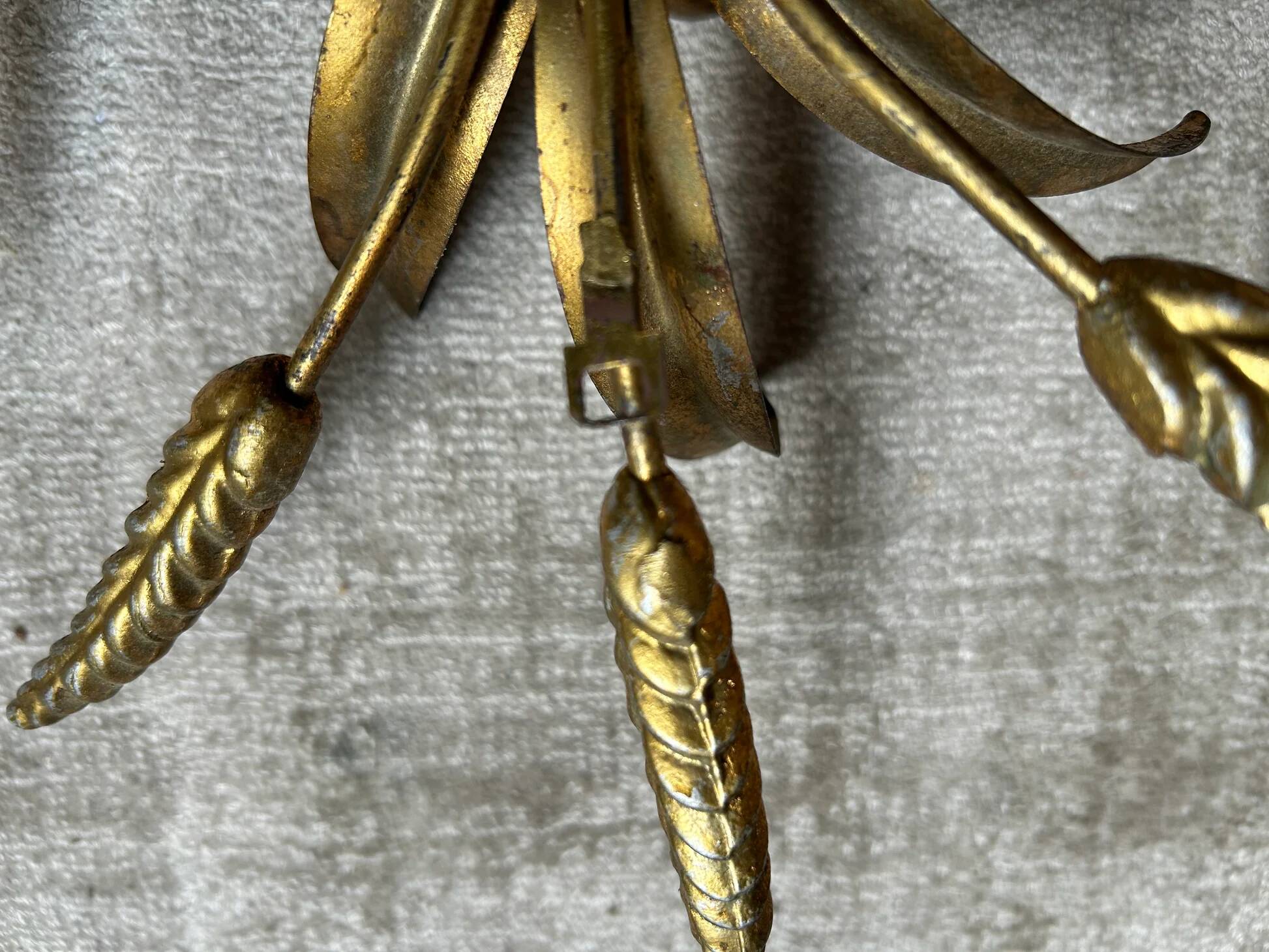 Set of 3 wheat sheaf coat hooks, Italy, 1960s, Hans Kogl style.
