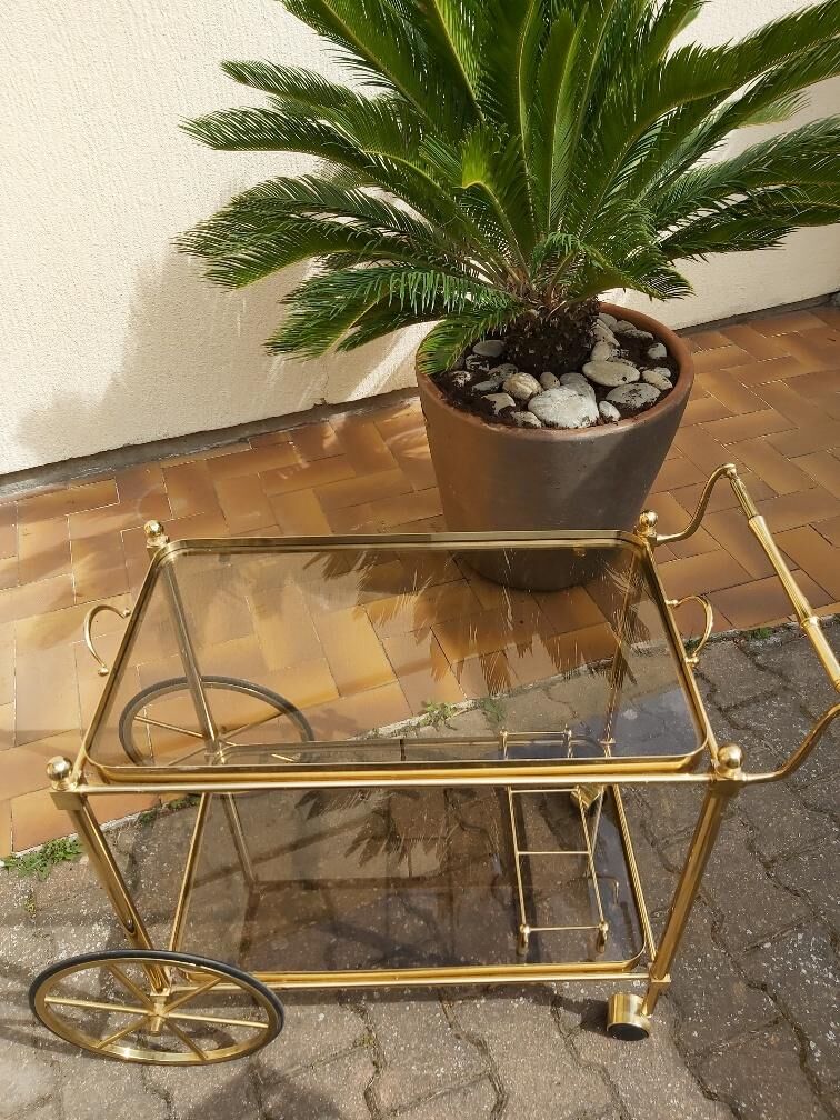 Rolling dessert brass removable tray 70s
