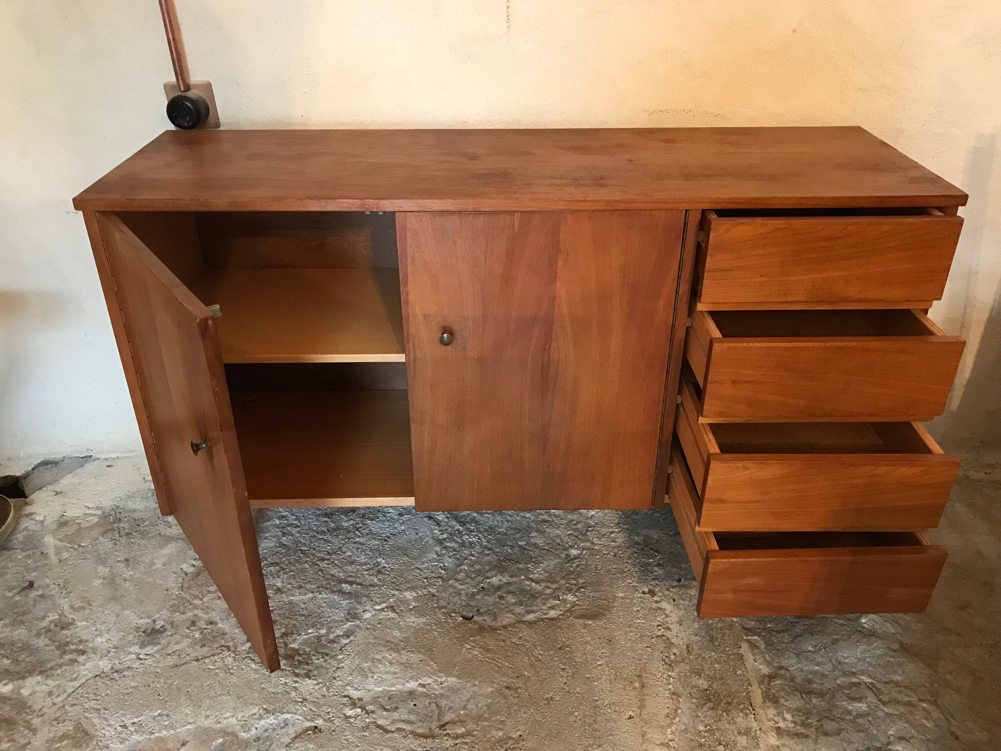Vintage style scandi enfilade in blond walnut veneer