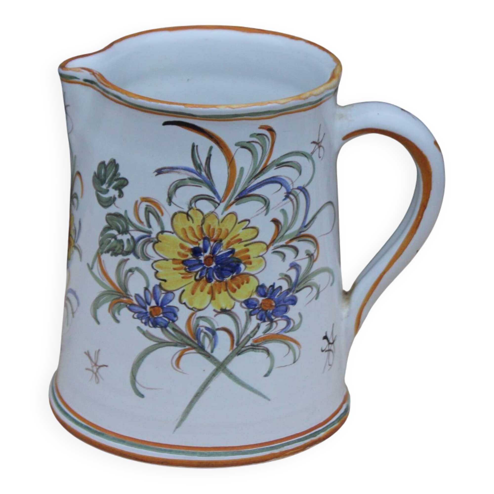 Pichet en faïence décorée – signé Duncan Marais