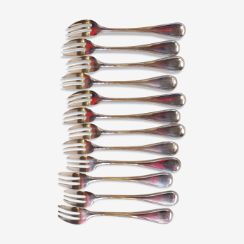 12 forks a silver metal cake, by Christofle