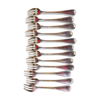 12 forks a silver metal cake, by Christofle
