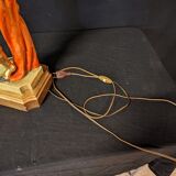 Wooden venetian nubian table lamp