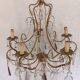 Chandelier with colored tassels