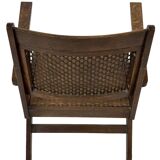 Art Deco oak armchair with webbing 1950s minimalist