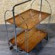Chariot de service table d'appoint dinette space age brown design 60s 70s