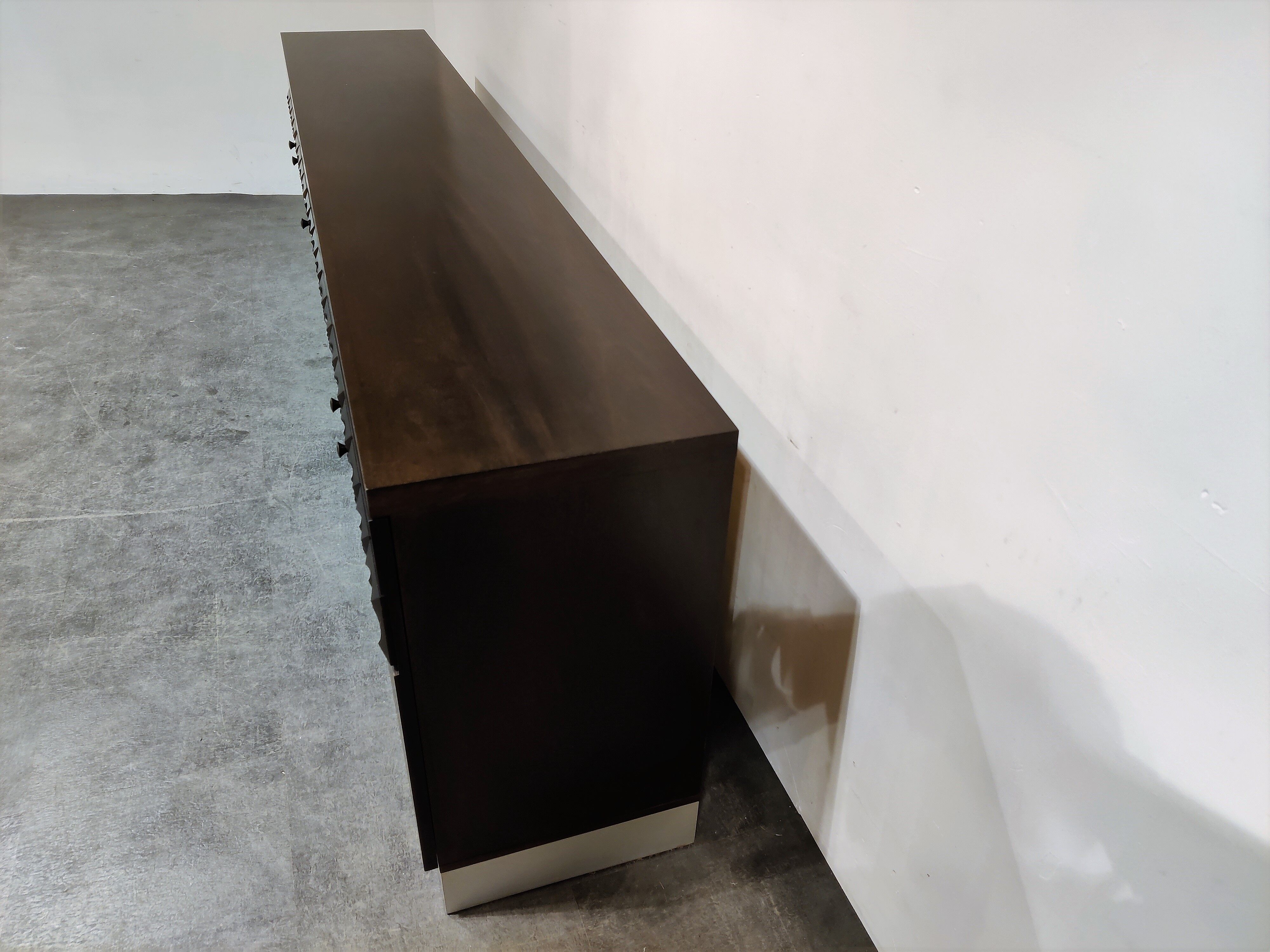 Graphical brutalist credenza, 1970s