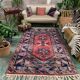 Vintage Turkish Tribal Rug veg dye 220x132 cm Turkish Carpet Red, Blue, Green