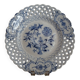 Old openwork Meissen earthenware plate decorated with blue onions 19th century