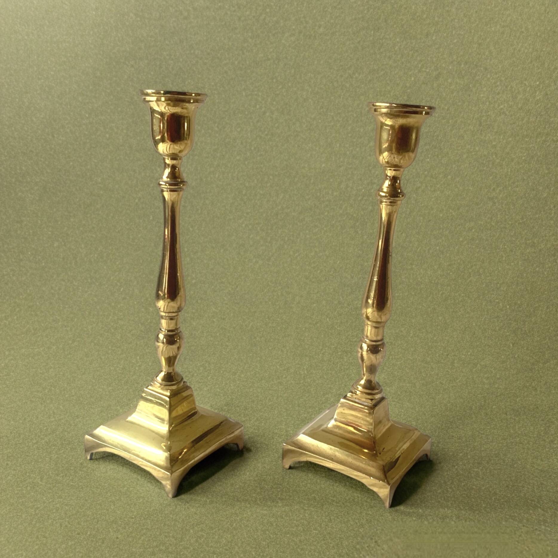 Pair of antique brass candlesticks