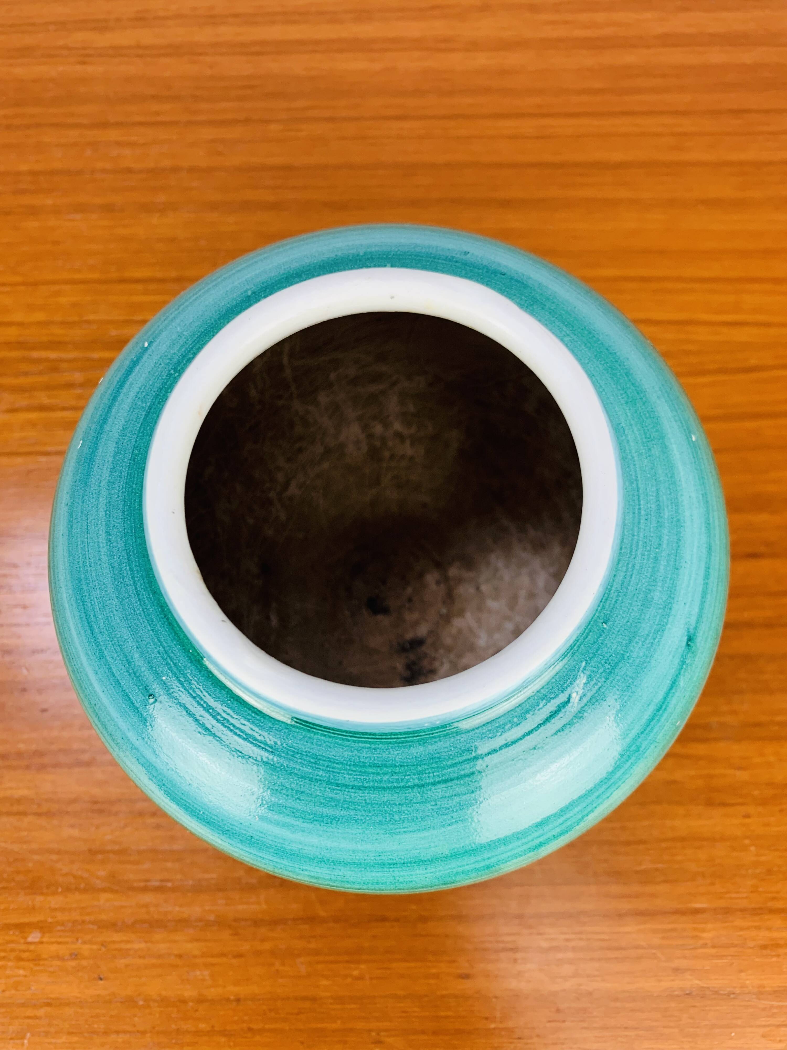 Vase céramique bleu/vert vintage