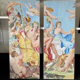 Diptyque baroque on canvas - The Triumph of Bacchus and Ariadne