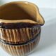 Large vintage pitcher with trompe l'oeil effect, barrel in glazed stoneware, 1950s