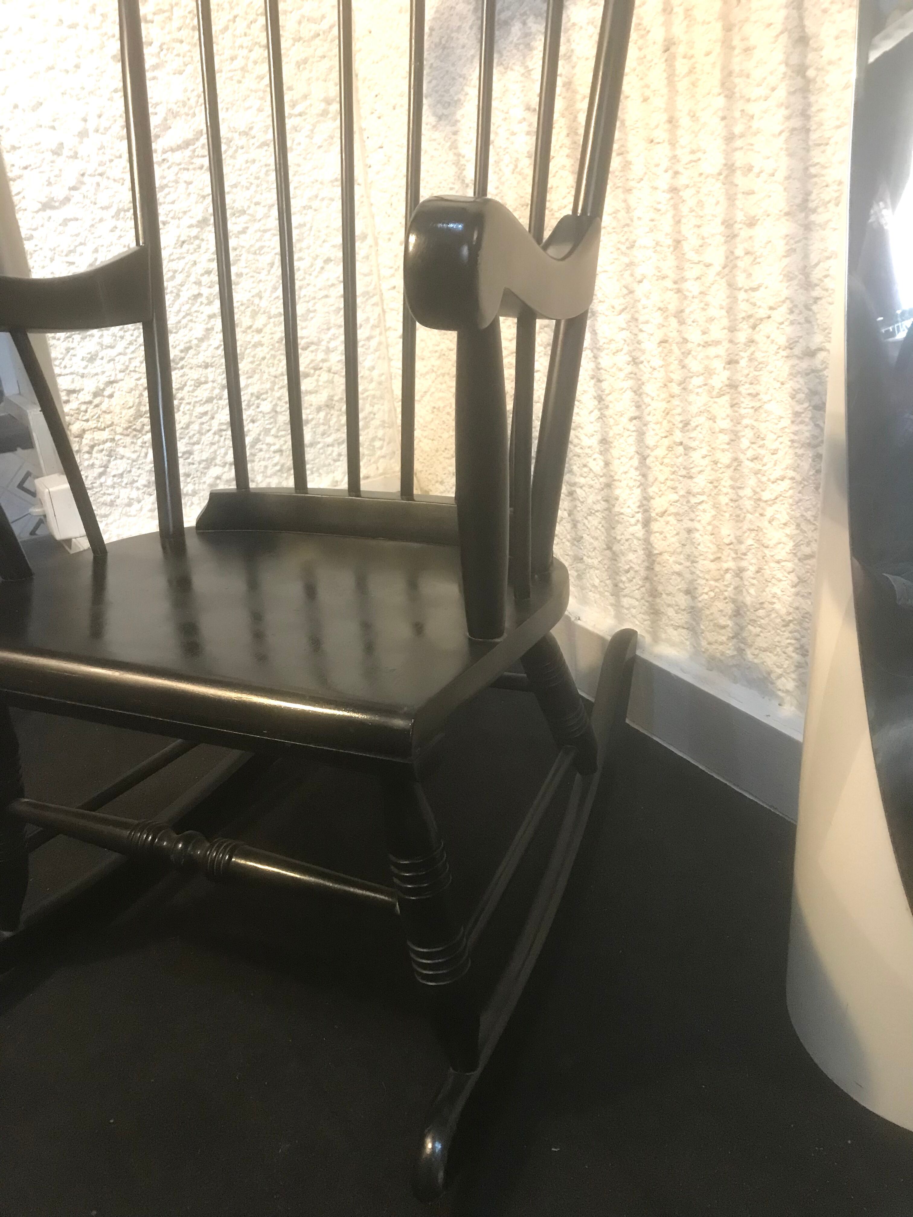 Rocking-chair black Stol Kamnik 1950 vintage