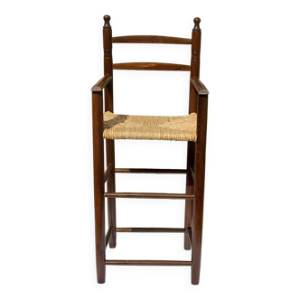 Chaise haute paillée pour enfant H 93 cm