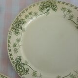Set of 4 flat plates in earthenware of Sarreguemines palmyra pattern