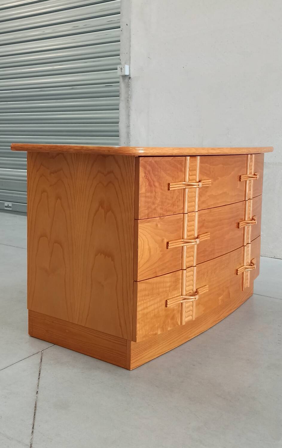 Vintage chest of drawers with bamboo and rattan details
