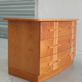 Vintage chest of drawers with bamboo and rattan details