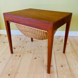 Vintage Danish teak sewing table by Severin Hansen for Haslev Furniture 1960