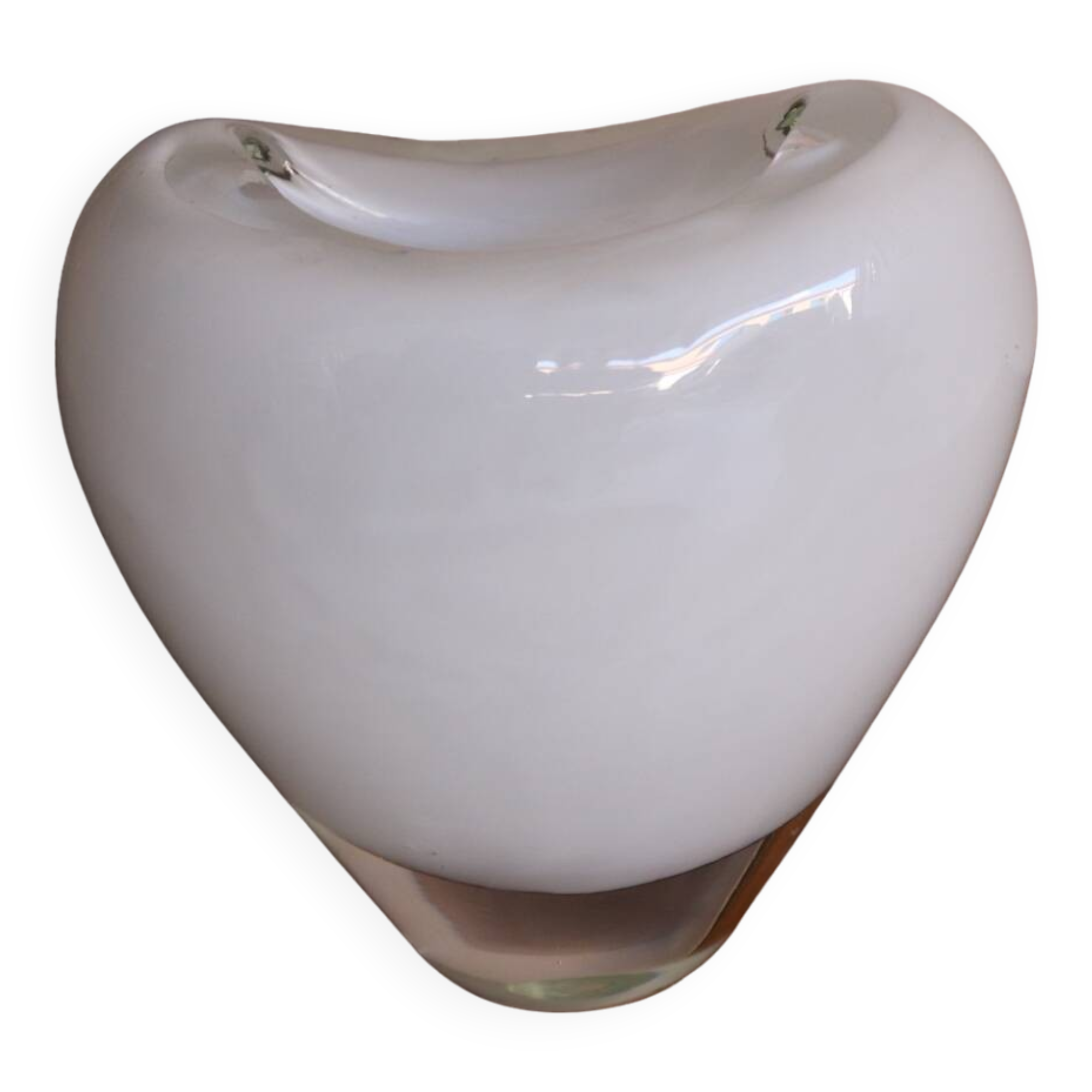 Maria Christina Hamel Murano white and transparent heart vase