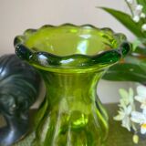 Green glass vase