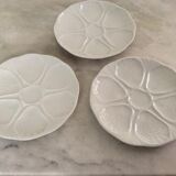 3 white porcelain plates
