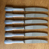 6 silver metal knives
