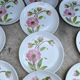 10 assiettes à dessert Moulin des Loups Orchies décor Corinne