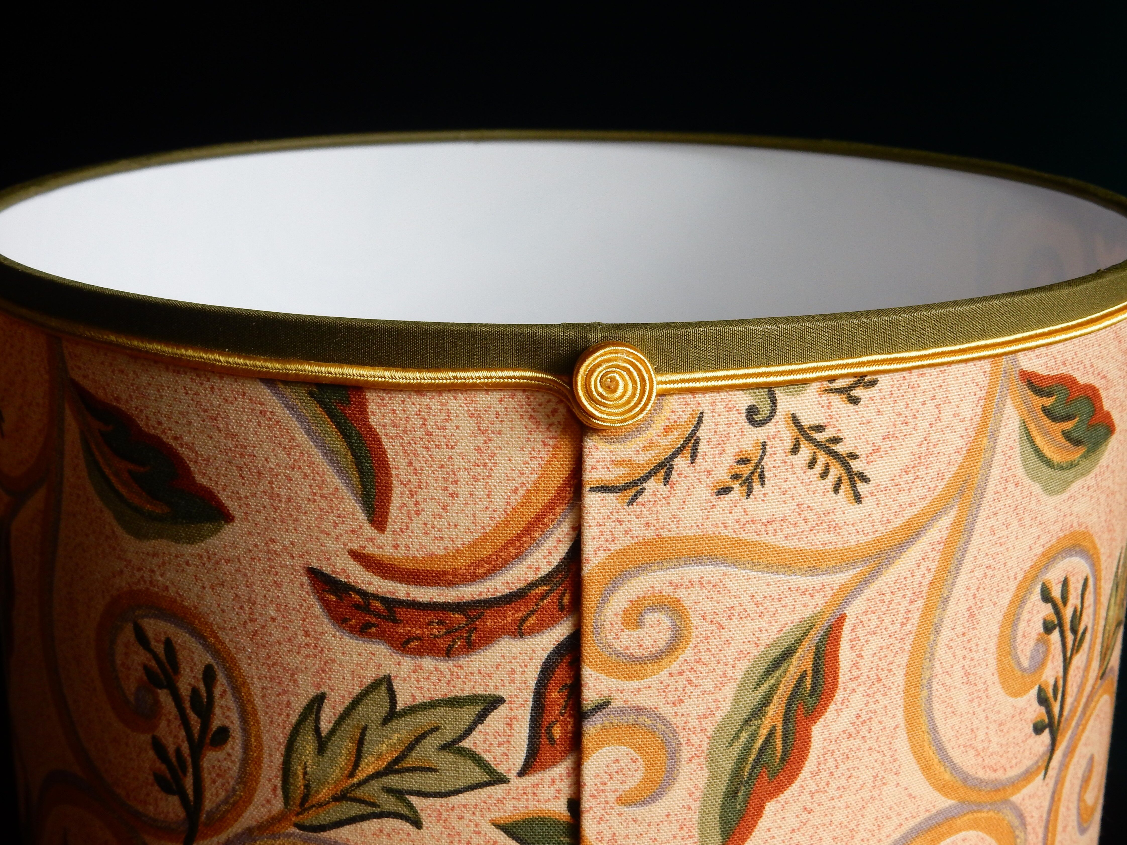 Cylindrical lampshade vintage autumn fabric