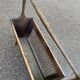 Vintage magazine rack, solid wood document holder with caning.
