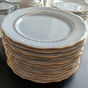Coffee and dessert service 37 pieces porcelain Louroiux - Ph. Deshoulieres