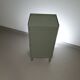 Gray metal locker. Industrial small sideboard.