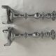 Large antique silver plated candlesticks, square base, pair, classic