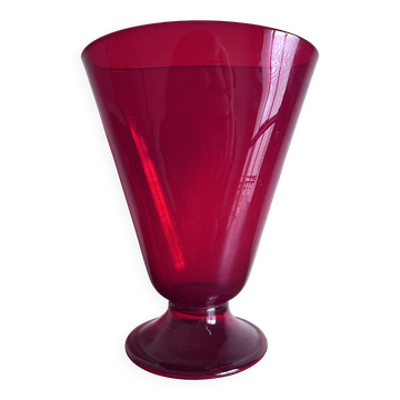 Red Empoli fan vase 1950 XL