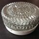 Round ceiling lamp in structured glass vintage 60s-70s