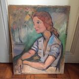 Portrait à l'huile, femme & impressionisme