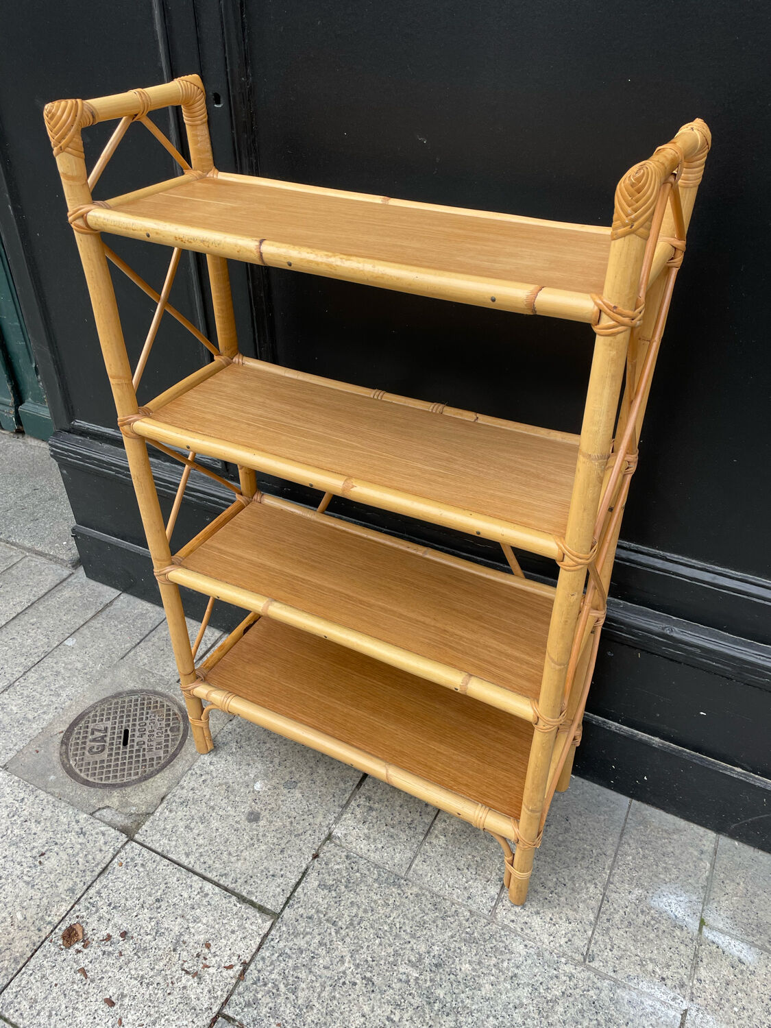 Vintage rattan shelf
