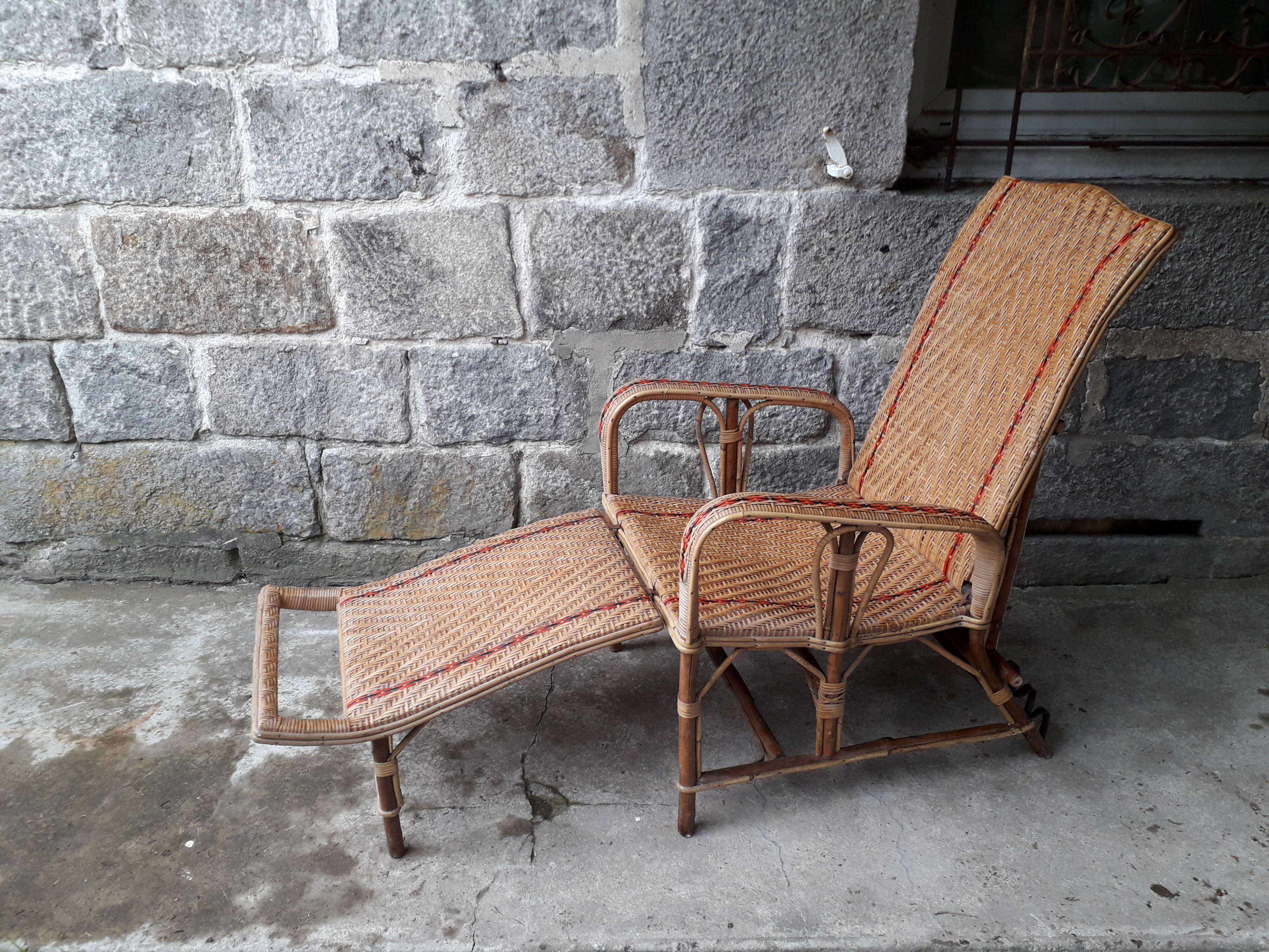 Rattan long chair