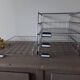 Bench of 4 metal mail baskets