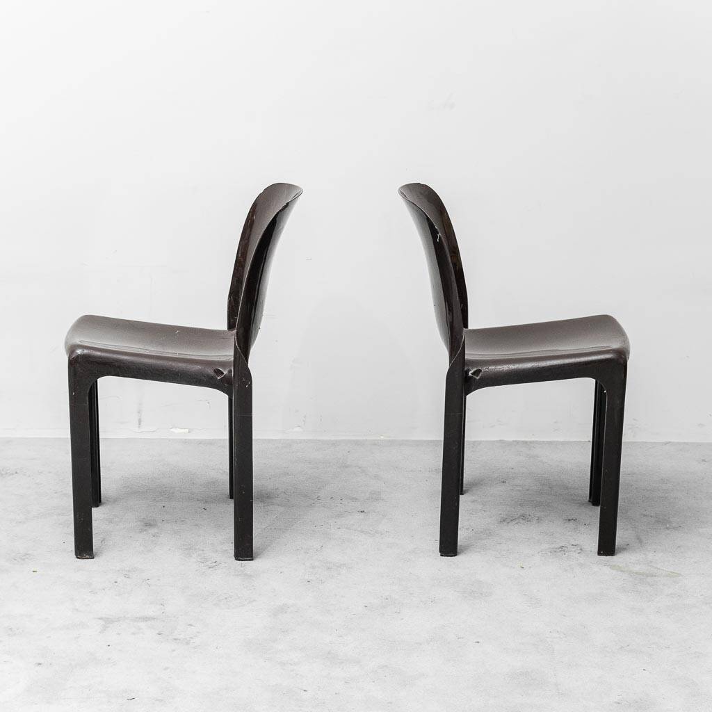 Pair of Selene chairs by Vico Magistretti for Artemide – iconic 1960s plastic design