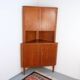 Vintage Danish teak corner cabinet, retro 1960s style.