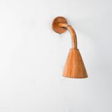 Organic Rattan with Cone Shade Wall Lamp