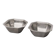 Pair of small vintage octagonal bowls in stainless steel, futuristic Italian style.