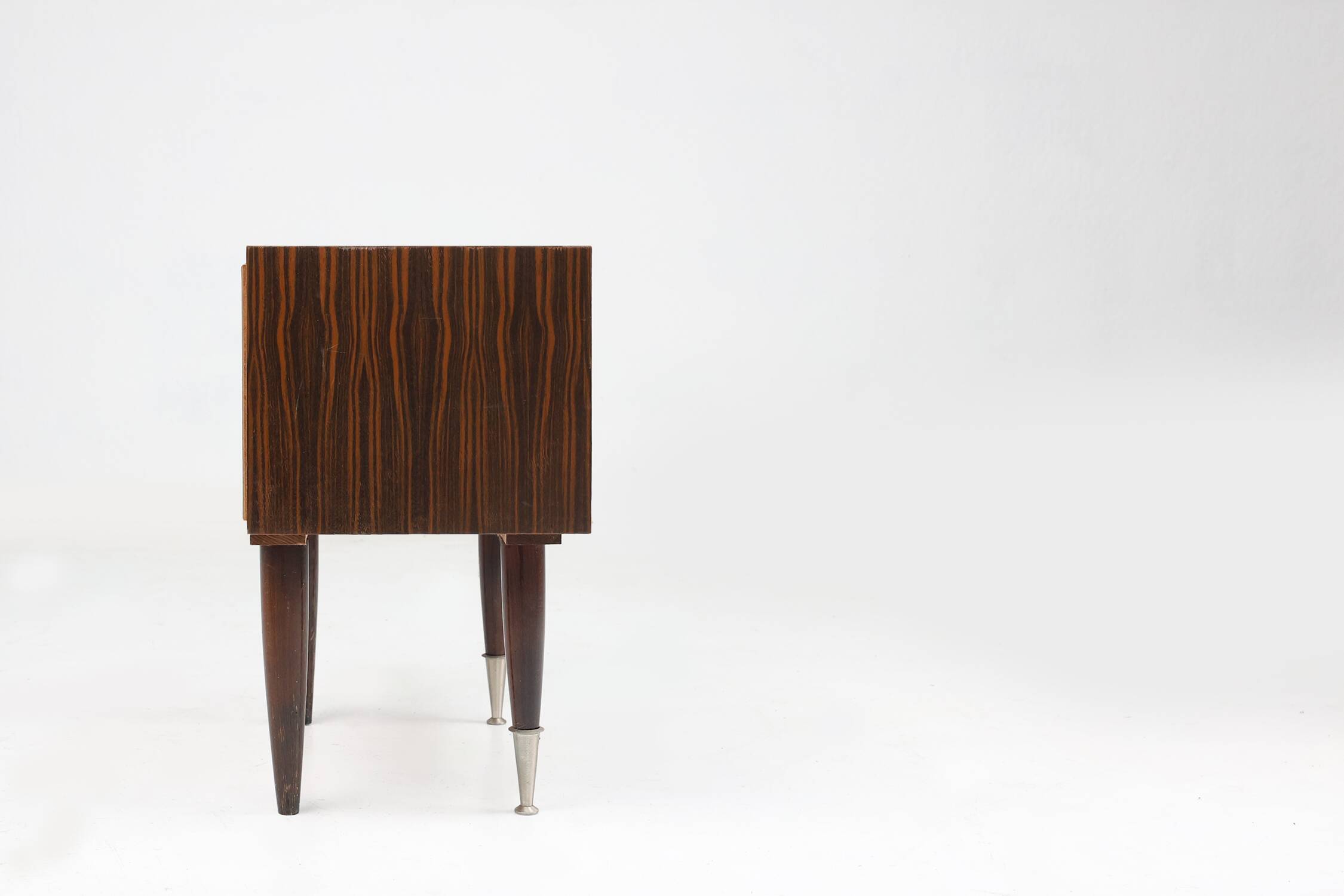 Vintage nightstand in wood with chrome details, Belgium 1960s
