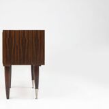 Vintage nightstand in wood with chrome details, Belgium 1960s