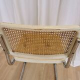 Chaise Cesca par Marcel Breuer en rotin bois et métal chromé, années 1970