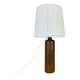 Stoneware bottle lamp and vintage wool lampshade